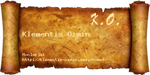 Klementis Ozmin névjegykártya